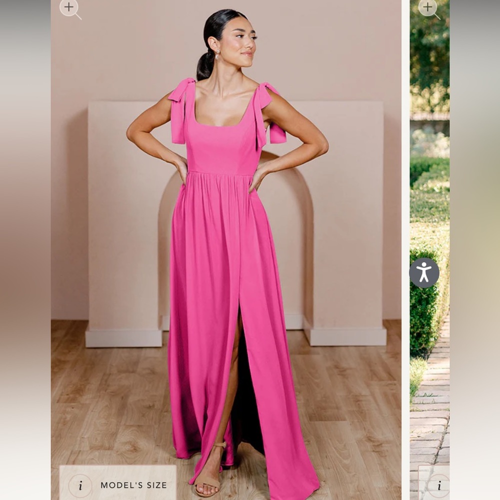 Revelry Malibu Pink Bowie Bridesmaid Dress